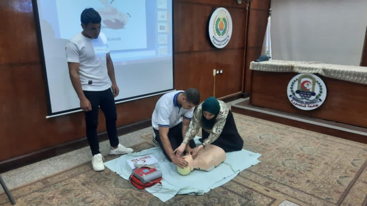 Training a group of nursing students from inside and outside Mansoura University on 