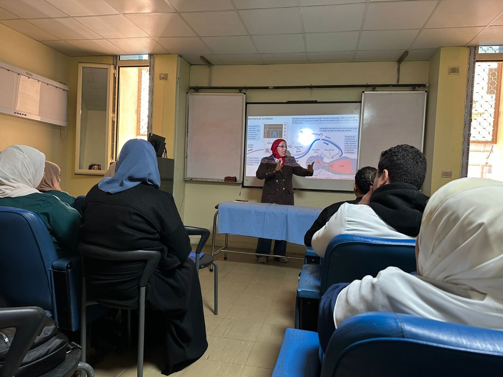 انعقاد ثالث ورش العمل التدريبه الموجهة لهيئة التمريض بالمستشفي حول تقييم خطر السقوط عند الأطفال (Fall Risk Assessment for Children) و التهوية الميكانيكية (Mechanical Ventilation)