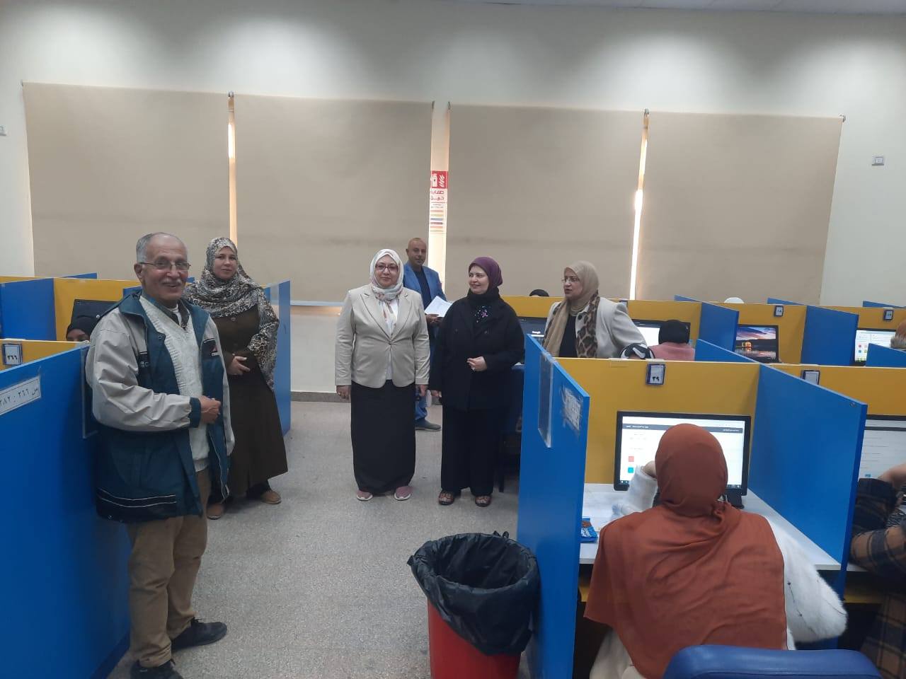 An inspection tour of the testing process for the electronic exams for the Master's level at the Faculty of Nursing, Mansoura University 
